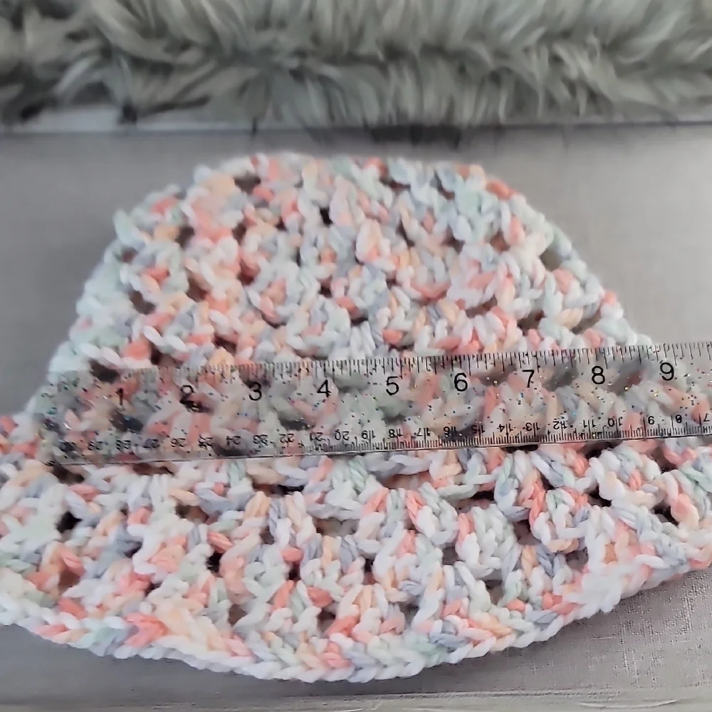 Hand crochet Granny Square Multicolor Bucket Hat